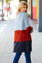 Load image into Gallery viewer, Take a Look Heather Grey Two Tone Hacci Cardigan