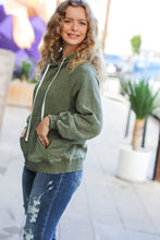 Load image into Gallery viewer, Know Yourself Olive Acid Wash Fleece Lined Hoodie