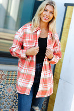 Load image into Gallery viewer, Layer Up Orange Plaid Flannel Button Down Shacket