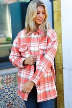 Load image into Gallery viewer, Layer Up Orange Plaid Flannel Button Down Shacket