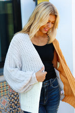 Load image into Gallery viewer, Face The Day Camel Color Block Chunky Knit Cardigan