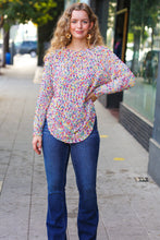 Load image into Gallery viewer, Eclectic Ivory Popcorn Rounded Hem Shirttail Pullover Sweater