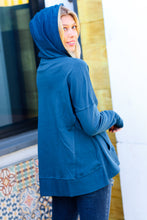 Load image into Gallery viewer, Cozy Up Teal French Terry Snap Button Hoodie