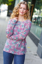 Load image into Gallery viewer, Magenta &amp; Teal Vintage Two Tone Knit Top