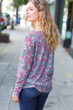 Load image into Gallery viewer, Magenta &amp; Teal Vintage Two Tone Knit Top