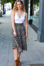 Load image into Gallery viewer, It&#39;s Your Day Black Ditzy Floral Smocked Waist Midi Skirt