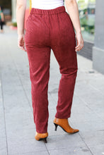 Load image into Gallery viewer, Going Your Way Burgundy Corduroy High Rise Tapered Pants
