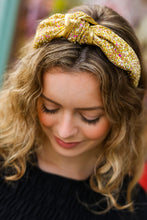 Load image into Gallery viewer, Gold Glitter Top Knot Headband
