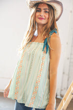 Load image into Gallery viewer, Boho Frill &amp; Sash Shoulder Tie Elastic Yoke Top
