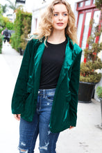 Load image into Gallery viewer, Dazzling Hunter Green Velvet Lapel Blazer