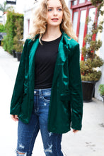 Load image into Gallery viewer, Dazzling Hunter Green Velvet Lapel Blazer