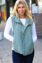 Load image into Gallery viewer, Layer Up Sage High Neck Quilted Puffer Vest