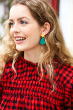 Load image into Gallery viewer, Christmas Tree Clay Dangle Earrings