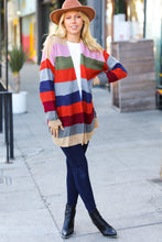 Load image into Gallery viewer, Just A Dream Multicolor Striped Slouchy Open Cardigan