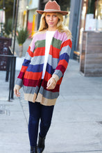 Load image into Gallery viewer, Just A Dream Multicolor Striped Slouchy Open Cardigan