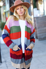 Load image into Gallery viewer, Just A Dream Multicolor Striped Slouchy Open Cardigan