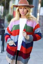 Load image into Gallery viewer, Just A Dream Multicolor Striped Slouchy Open Cardigan