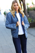 Load image into Gallery viewer, Be Your Best Denim Cotton Quilted Zip Up Jacket