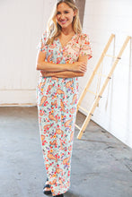 Load image into Gallery viewer, Lt Blue Floral Paisley Surplice Elastic Waist Maxi Dress