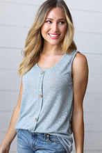 Load image into Gallery viewer, Light Blue Two Tone Button Down Sleeveless Top