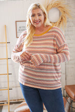 Load image into Gallery viewer, Multicolor Zig Zag Textured Loose Knit Sweater