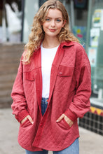 Load image into Gallery viewer, Marsala Quilted Knit Button Down Shacket