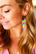 Load image into Gallery viewer, Rainbow Chevron Easter Bunny Dangle Earrings