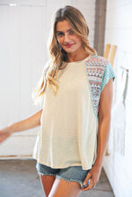 Load image into Gallery viewer, Oatmeal Two Tone Ethnic Outseam Color Block Top