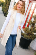 Load image into Gallery viewer, Back In Town Cream Faux Suede Trench Coat Vest