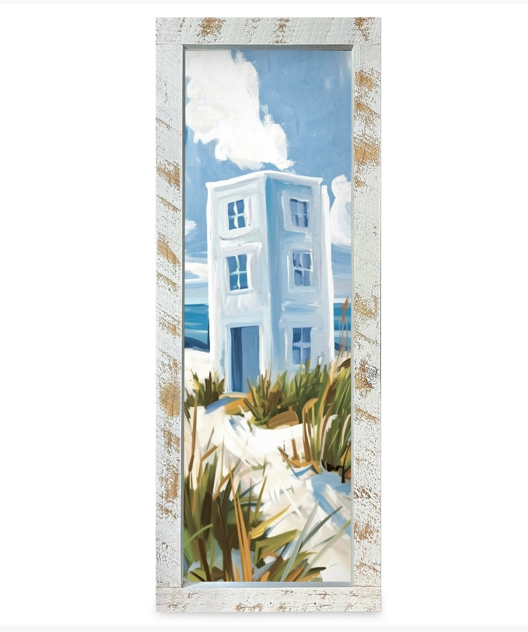 Skinny Blue Bumblebee Tower Artwork - VERTICAL