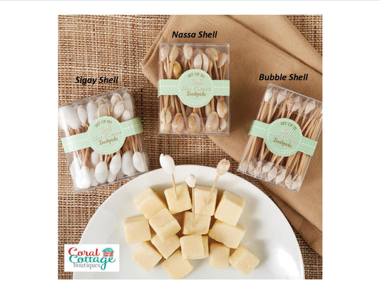 Seashell Hors D'Oeuvre Picks in Gift Box Assorted 3 Styles