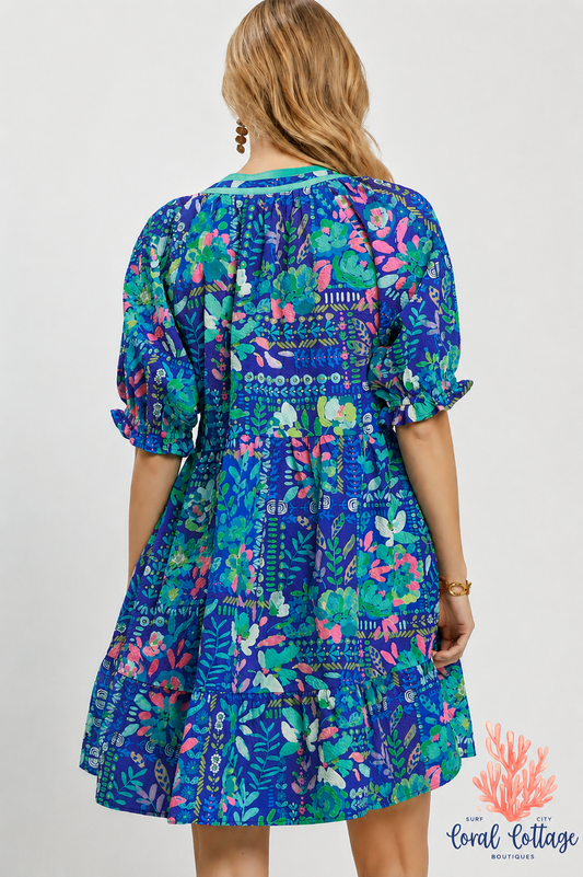 Puff Sleeve Tiered Dress