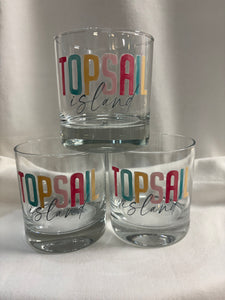 Topsail Island Rocks Glass