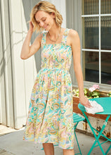 Load image into Gallery viewer, Tropical Paisley Smocked Dress