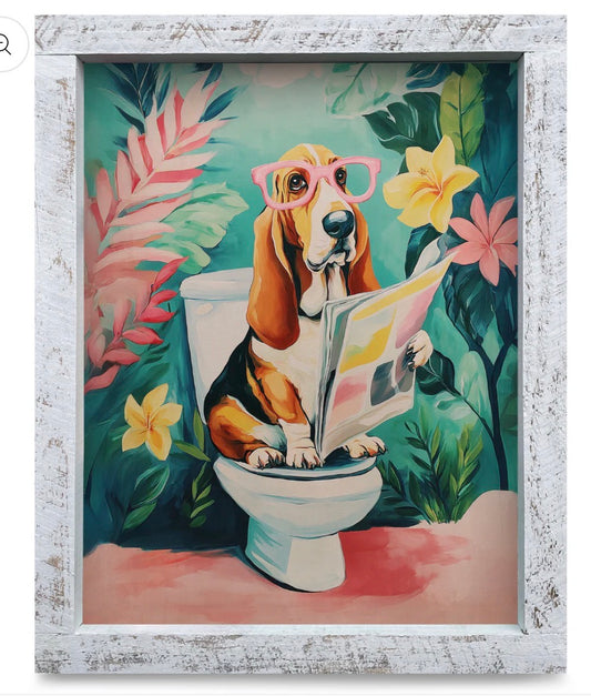 Pet Art - Bathroom Basset Hound