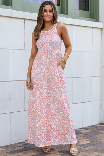 Pink Leopard Dress with Pockets