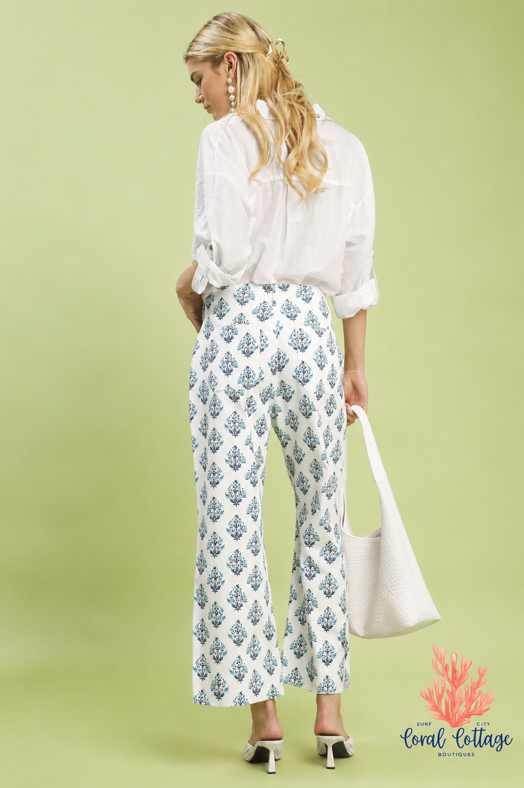 Print Wide Leg Crop Pants