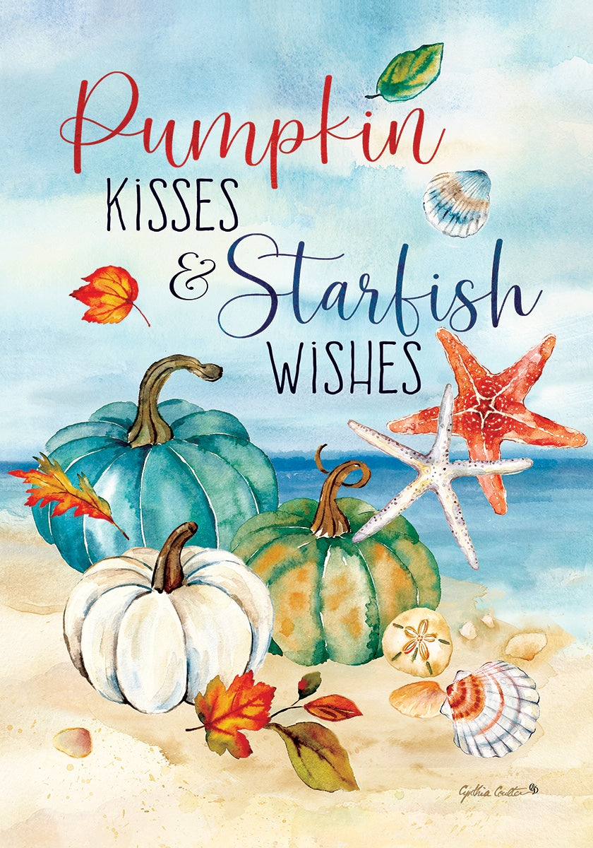 Fall Garden Flag - Pumpkin Kisses