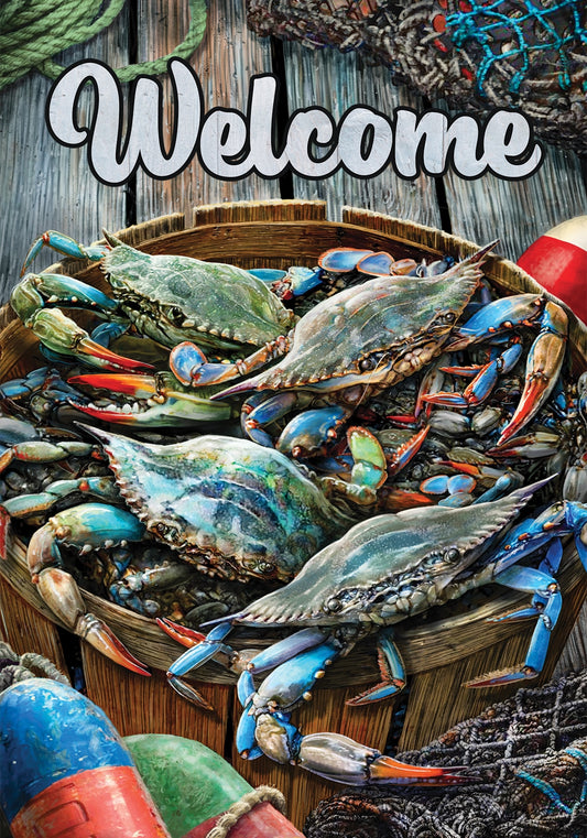 Crab Basket Garden Flag