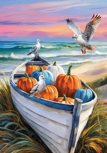 Fall Garden Wreath - Pumpkin Boat