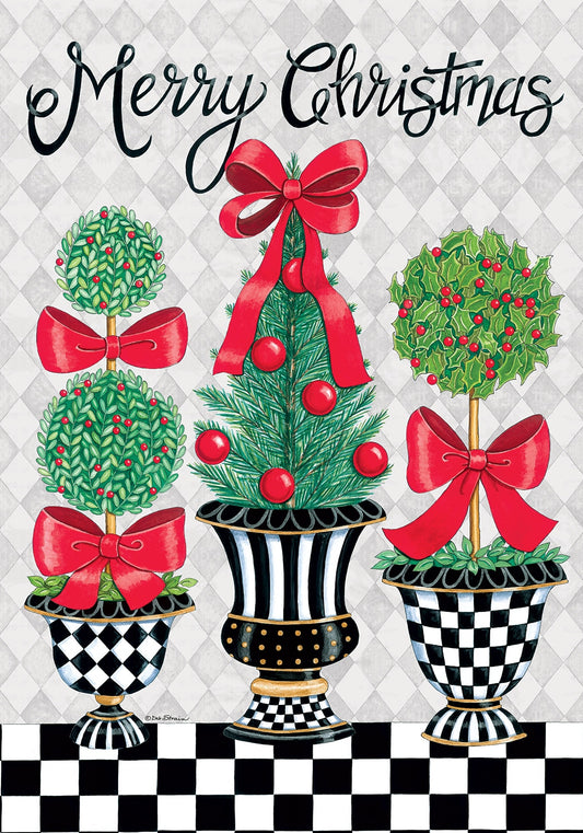 Garden Flag-Christmas Topiary