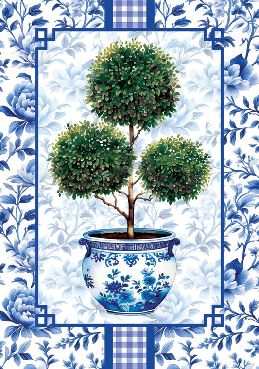 Chinoiserie Topiary Garden Flag