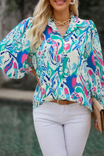 Load image into Gallery viewer, Sky Blue Paisley3/4 Sleeve Shirt