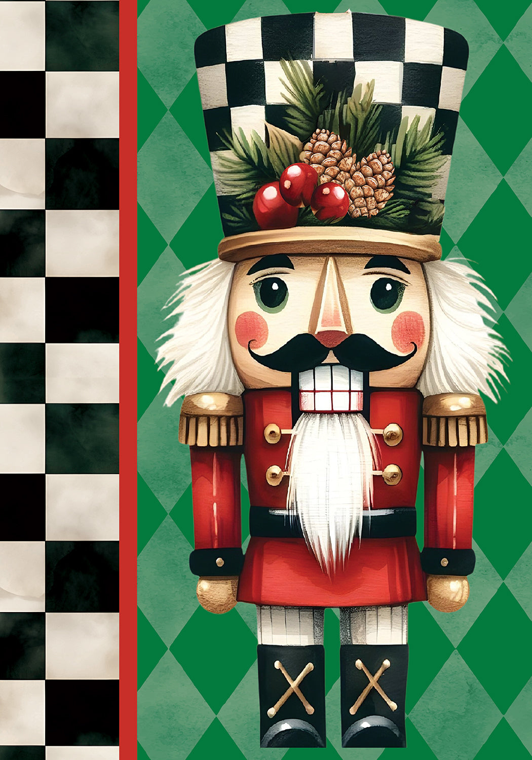 Garden Flag-Checkered Nutcracker