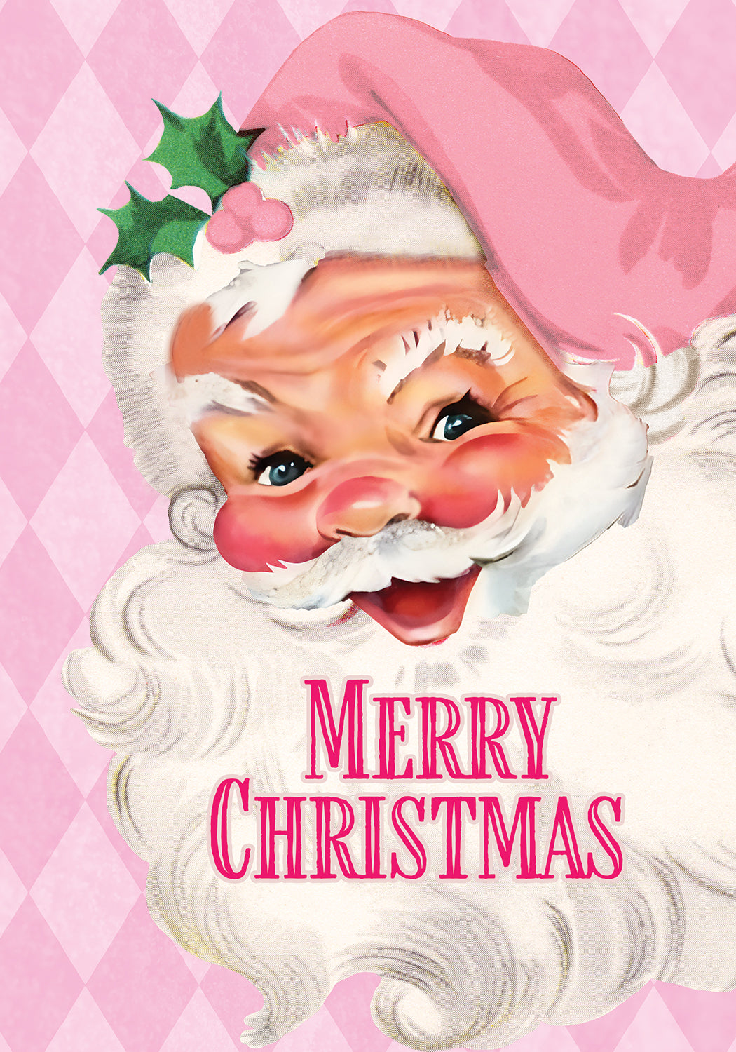 Garden Flag-Pink Santa
