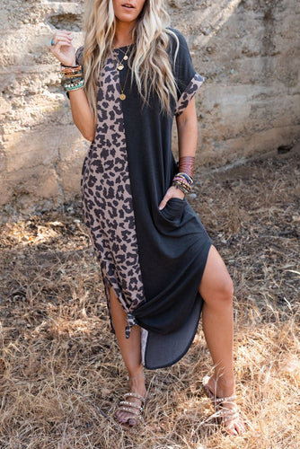 Leopard Short Sleeve T-Shirt Dress