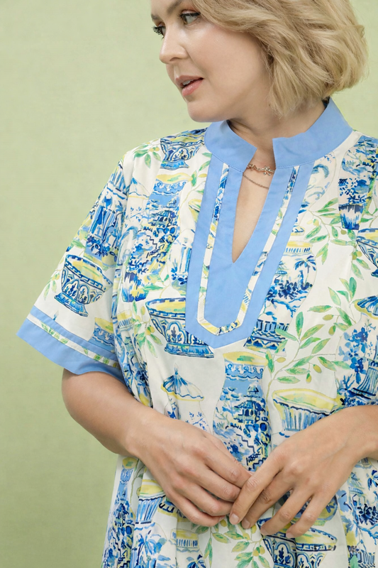 Chinoiserie Print Dress