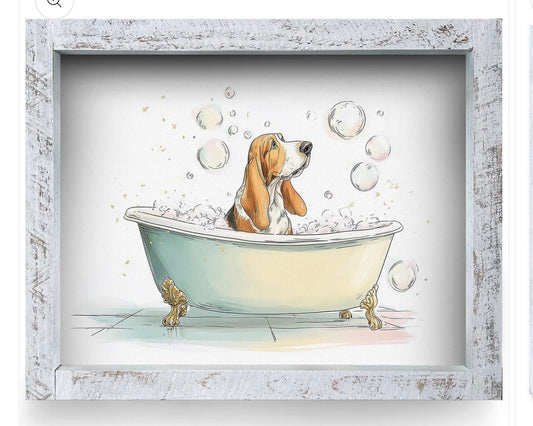 Pet Art - Basset Hound Bubble Bath