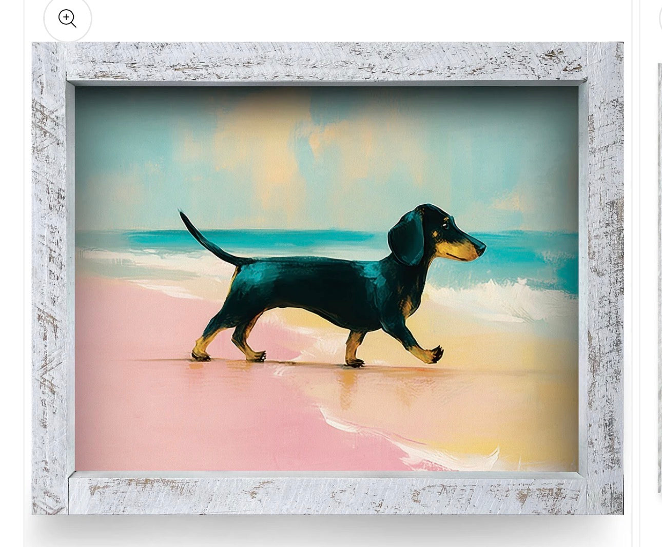 Pet Art - Dachshund Stroll Pastel Beach