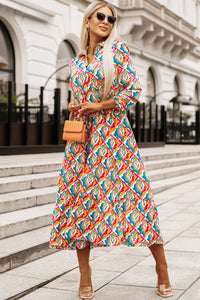Multicolor Abstract Maxi Dress